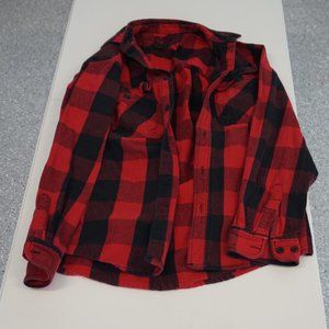 Five Brother by Sapko Thick Flannel Shirt Shacket Plaid Red Size M Cotton